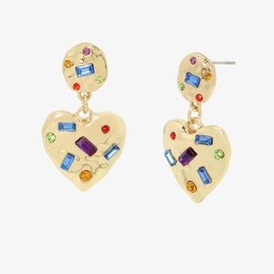 GEM HEART DROP - Earrings